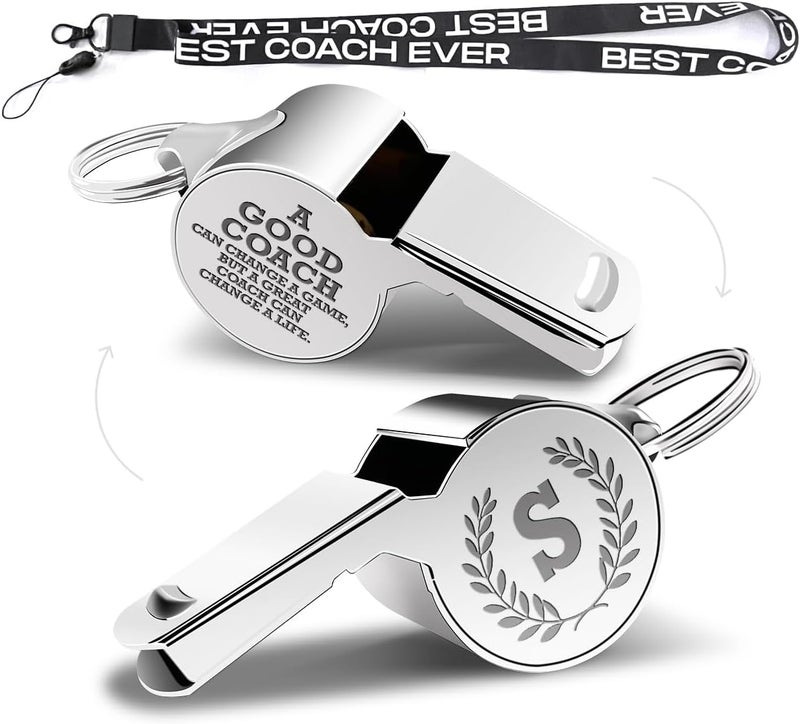 fkovcdy Initial Coach Gifts, Whistle for Coaches, Whistle Emergency, Thank You Coach Gifts, Personalized Monogram Coaches Whistle - Image 1
